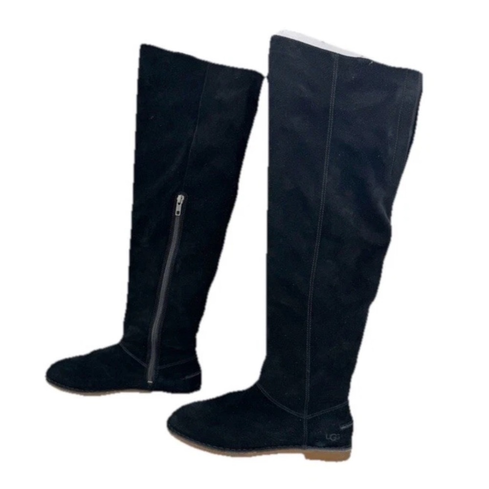 Ugg Sn 1095304 women size 8 black suede no lined knee high boots